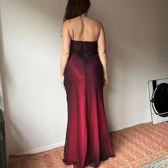 gorgeous 90s vampy shimmering deep cherry red prom dress gown gorgeous 90s vampy shimmering deep cherry red prom dress gown